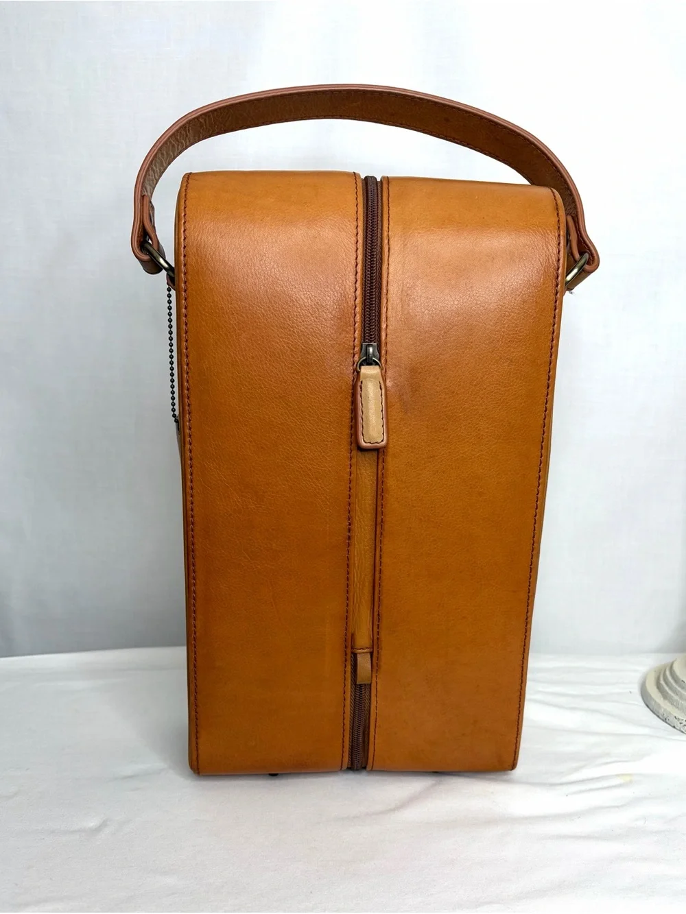 Clava Leather Two Bottle Wine Carrier - Tan